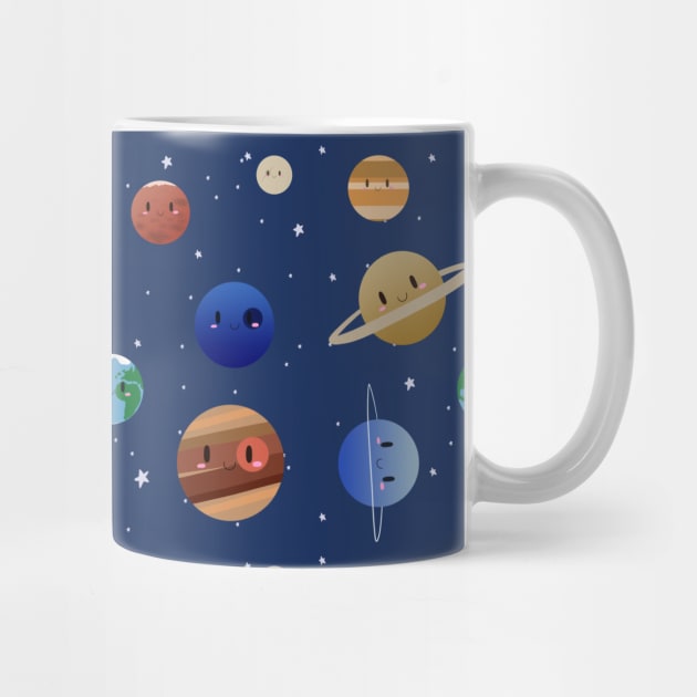 Cute Solar System - Repeating Pattern by SaganPie